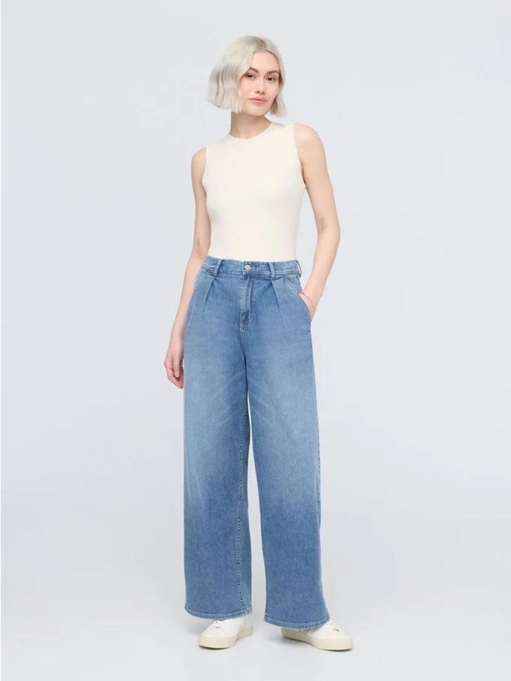 DU/ER High-Waist Wide Leg Women’s Jeans in Light Blue